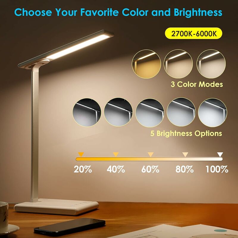 Lampe de bureau dimmable Reallight - Lampe LED puissante avec 4 couleurs de  lumière 