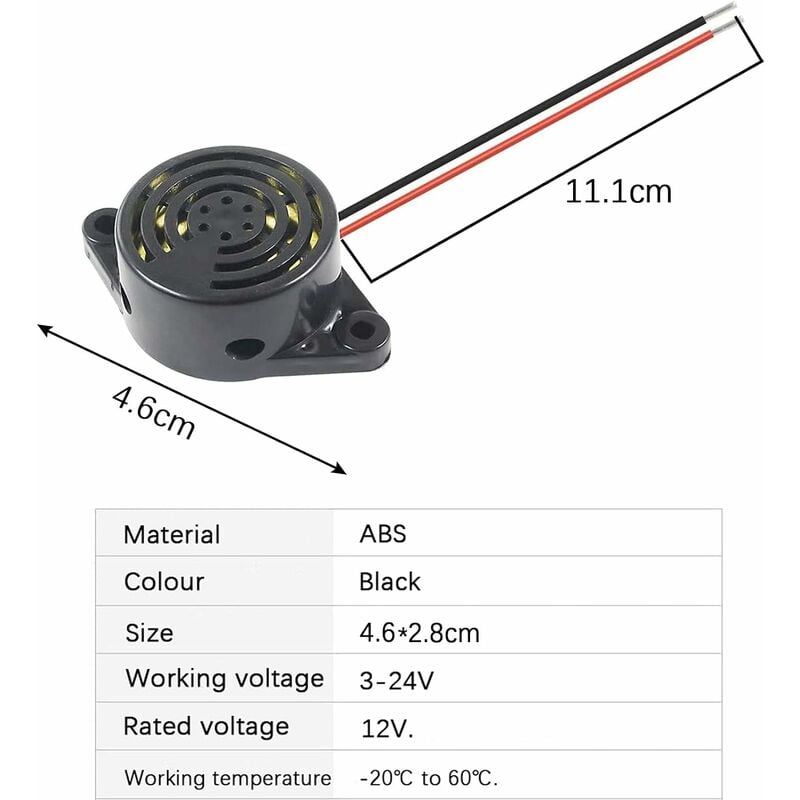 Alarme électronique du buzzer 3-24V 95DB avec tonalité de signal