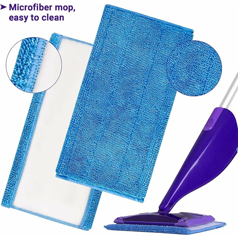 4PCS Lingettes Reutilisable, Mop Remplacement,Lavables Tampons Vadrouille  en Microfibre Mop,Lingette Recharges Bleu,pour WetJet Spray,pour Nettoyage  des Sols(Bleue) : : Cuisine et Maison