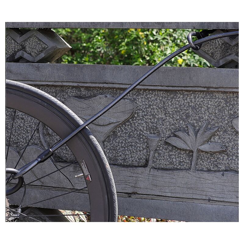 Câble antivol en spirale pour vélo, 120 cm, noir