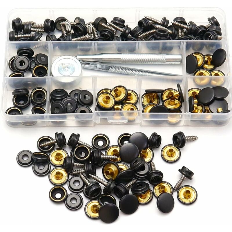  Lot de 20 fixations de bâche, boutons ronds avec vis