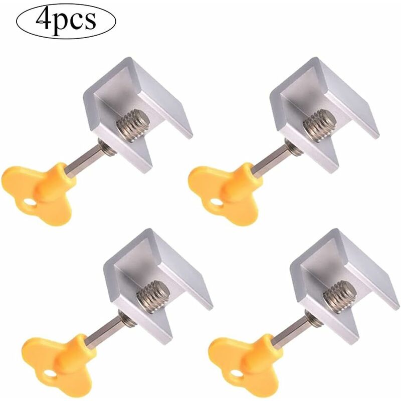 4 Pcs Serrure Fenêtre Coulissante, Verrou baie Coulissante, Bloque