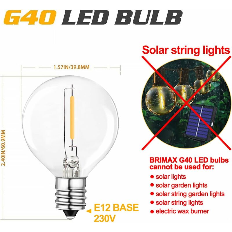 Globe ampoule DEL 40W E12, 1 unité, blanc chaud – Globe Electric : Ampoule  électrique