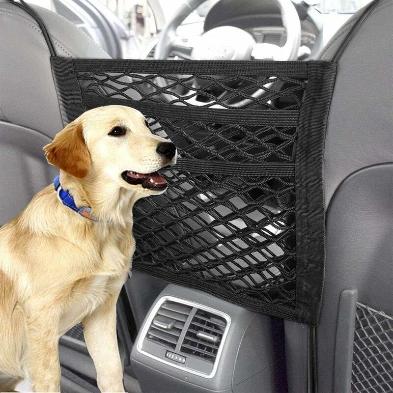 SWANEW grille pour chien voiture barrière de protection animaux largeur  réglable Avec 3 barbelés 90-145