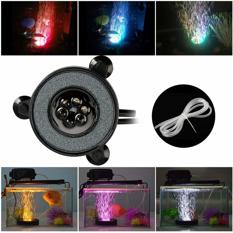 Lampe Bulle Aquarium Submersible, Lumière Bulle d'air Auto Changement de  Couleur, 36 LED Éclairage Décoration Lumière Colorée avec Bulle d’Air