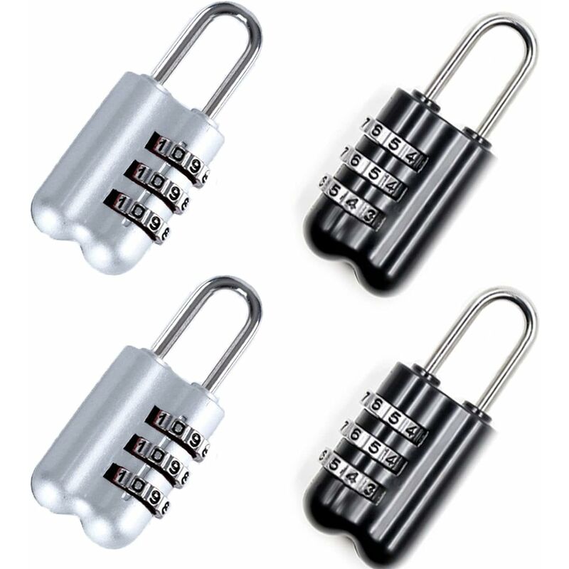 4Pcs Cadenas à Combinaison, Cadenas Code en Métal Résistant