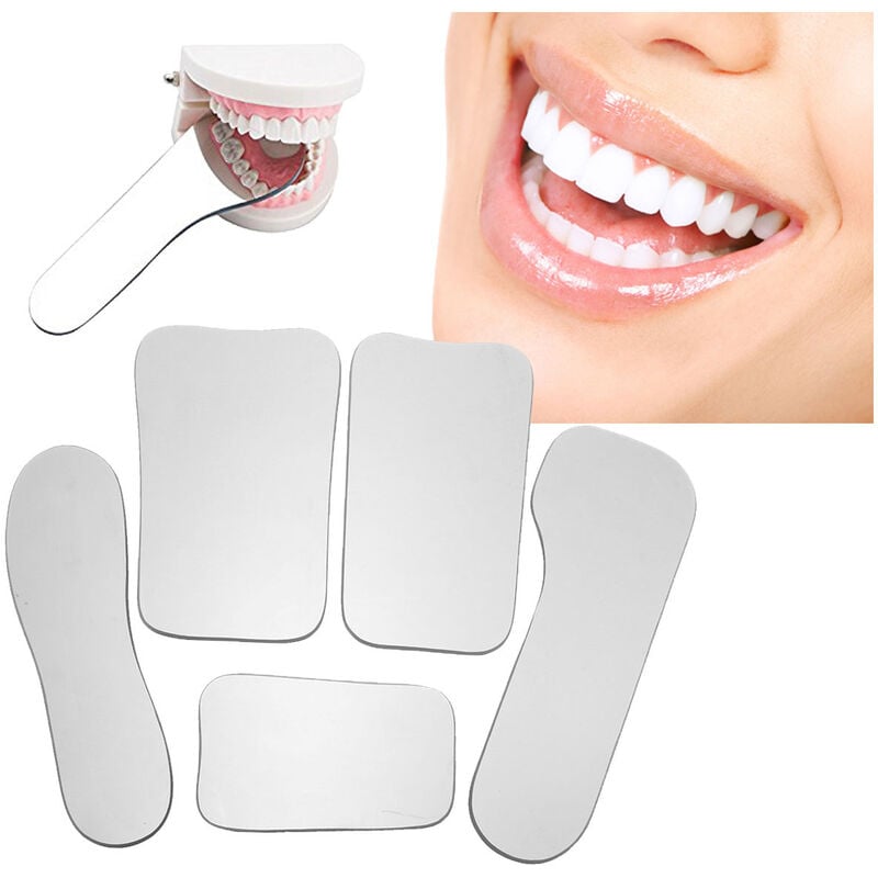 Miroir de bouche dentaire en acier inoxydable, réflecteur