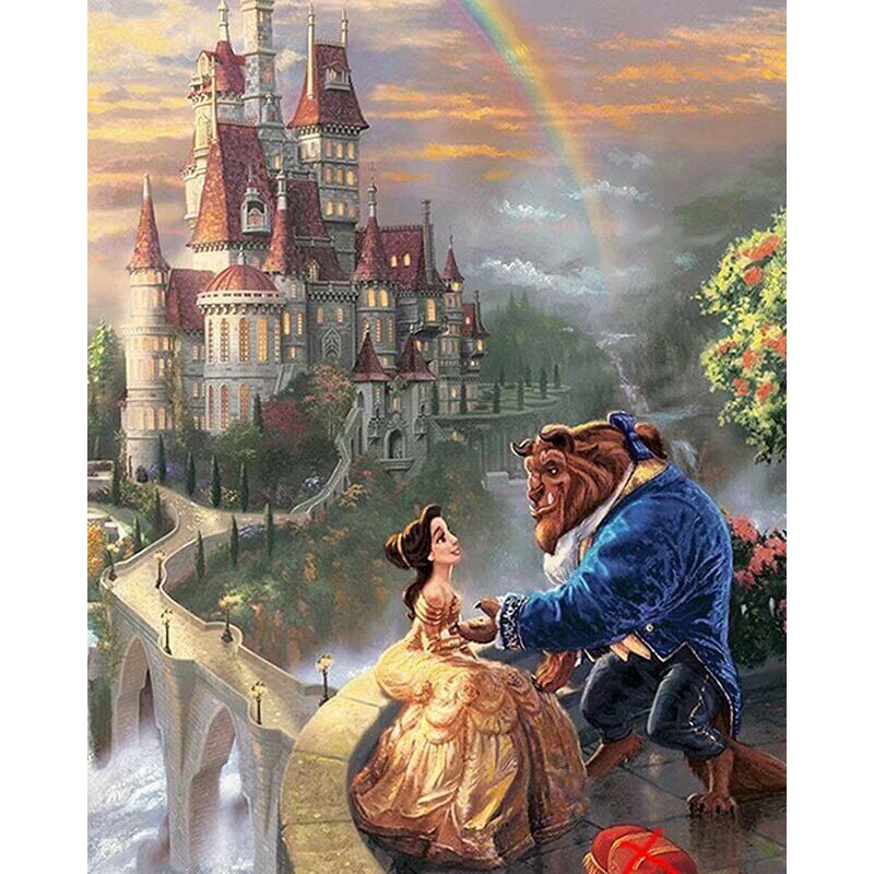 Cadre diamond painting, La Belle et la bete - Disney