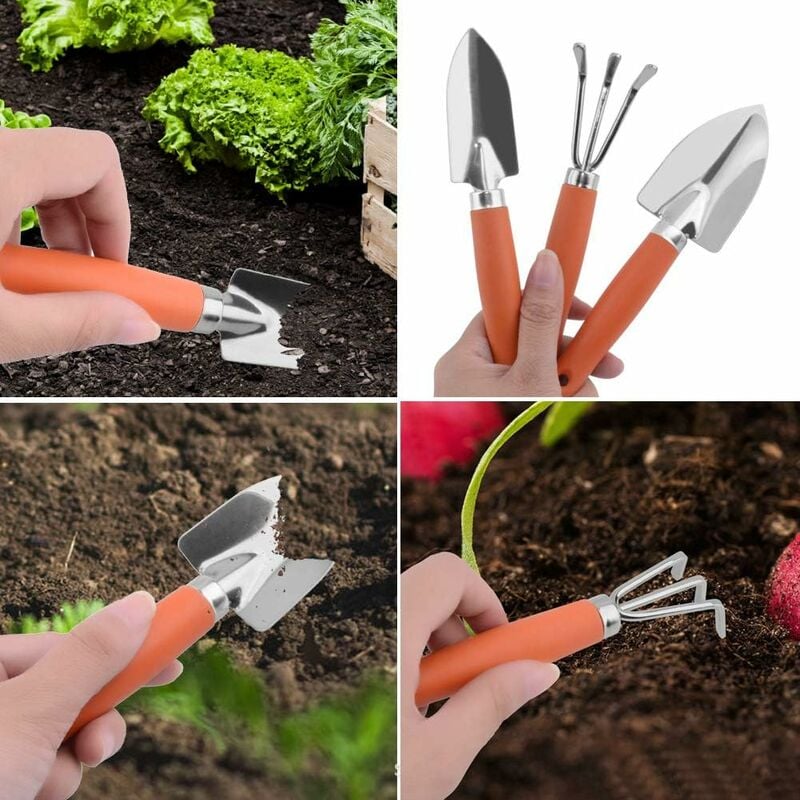 Kit 5 outils de jardin Serfouette - Plantoir large - Plantoir fin