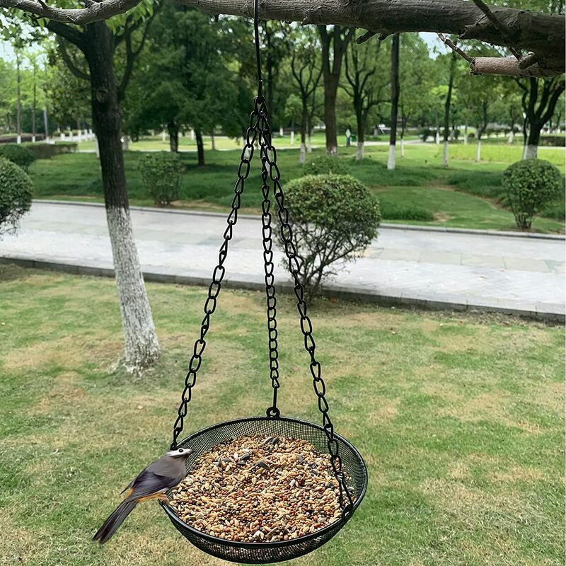 Mangeoire À Oiseaux Suspendue, Mangeoire À Oiseaux Suspendue Pour Cour De  Jardin À L'extérieur Plateau De Mangeoire À Oiseaux Suspendu, Mangeoires À  Plateforme En Maille Métallique Pour Oiseaux À L'extérieur À Suspendre 