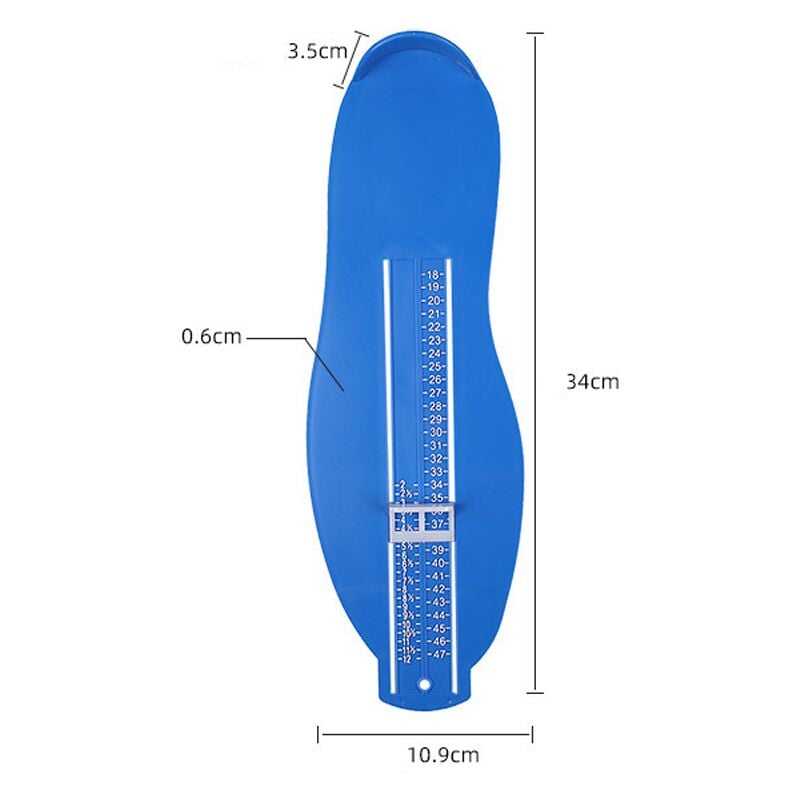 Pedimetre enfants et adultes - Pied dispositif de mesure pour déterminer la  pointure 18 à 47，bleu