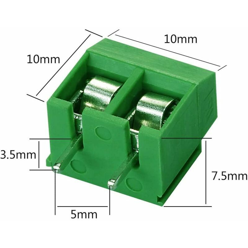 120Pièces Bornier à Souder 5mm, Bornier à Vis de PCB Circuit