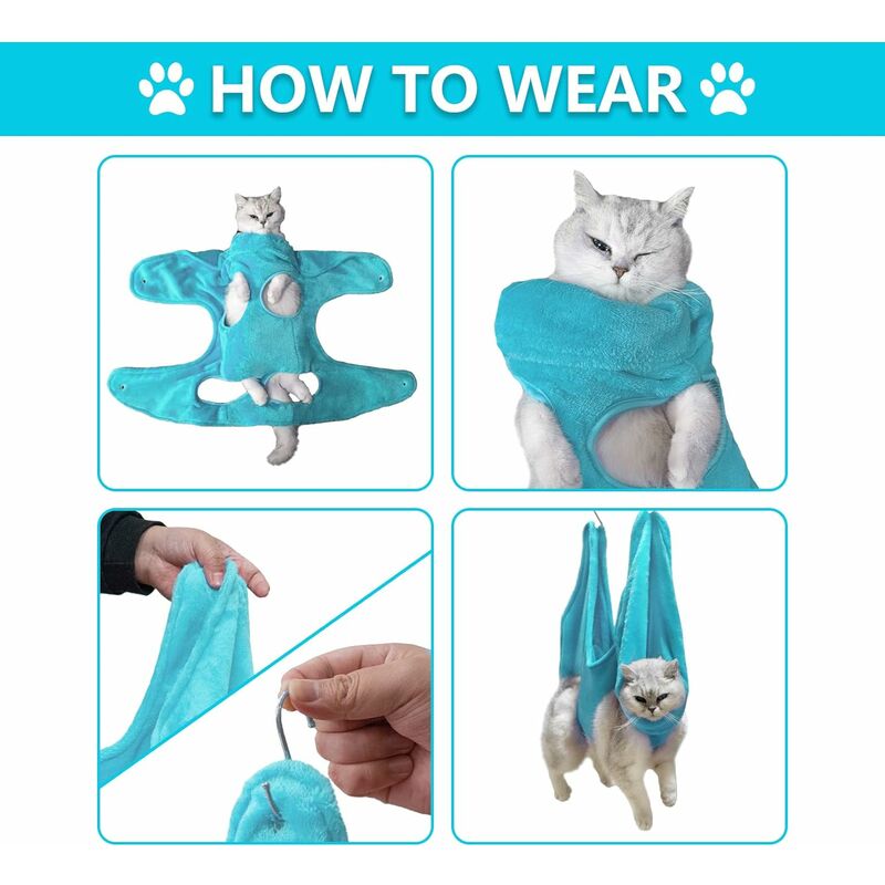 Aide au hamac pour chien de chat, sac de retenue pour hamac de toilettage  en microfibre pour animaux de compagnie, serviette de bain pour animaux de  compagnie, serviette de séchage, aidez l'animal