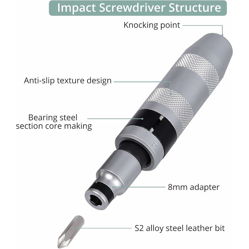 Tournevis à Frapper 13 pièces 1/2 Impact Driver Set d'embouts pour