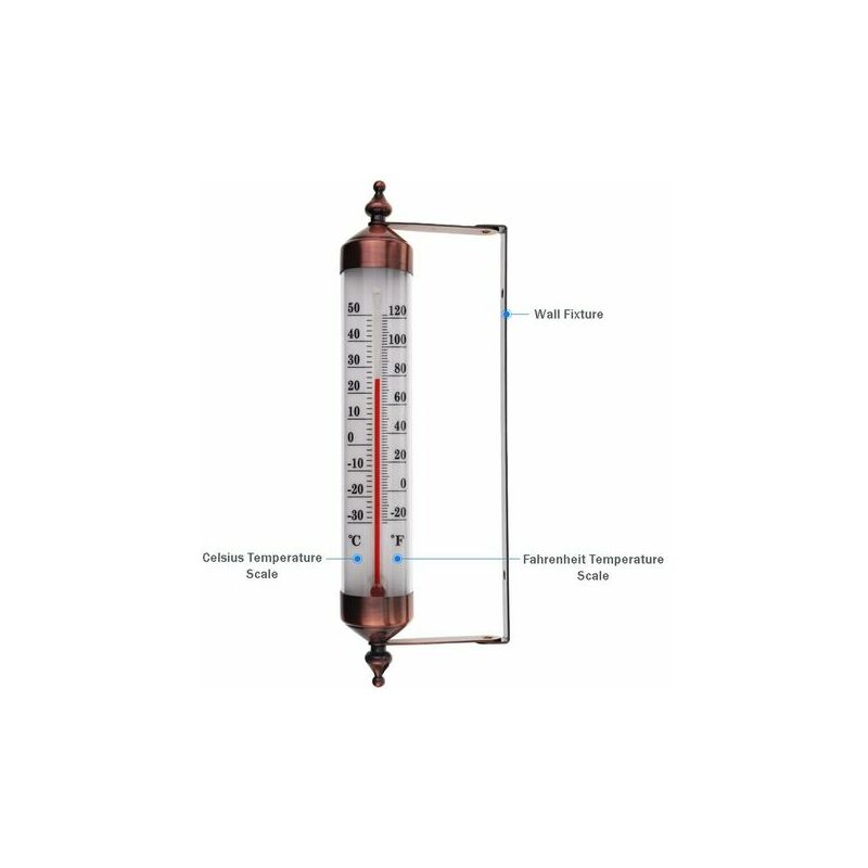Thermomètre d'extérieur avec jauge, effet bronze – Élégant thermomètre de  jardin pour extérieur adapté pour la température extérieure, serre, garage,  facile à accrocher : : Jardin
