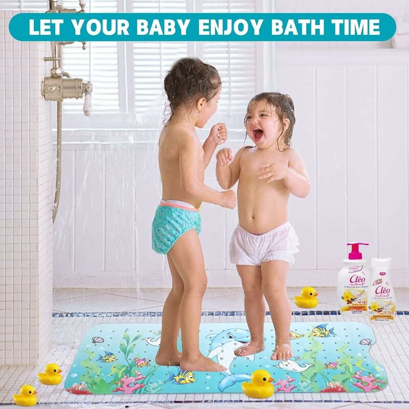 YOCOLE Tapis de Bain Antidérapant Bebe, 100x40cm Tapis Antidérapant  Baignoire, Anti Glisse Tapis de Douche avec 200 Ventouse Matériel de PVC  pour Enfants et Bébé, sans BPA & Lavable en Machine 