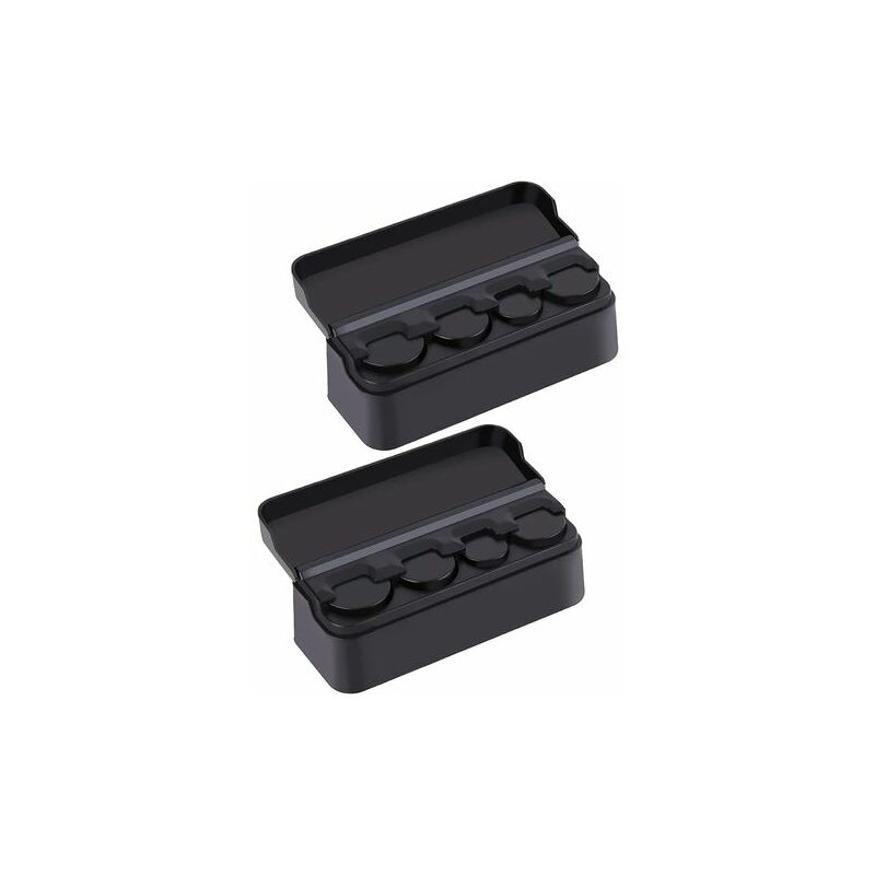 Lot de 2 Monnayeur Noir Boîte de Rangement de Porte-Monnaie de Voiture  Monnaie Coin Organizer Porte Monnaie Euro Monnayeur avec couvercle Porte- Monnaie Euro de Poche pour Voiture Sac à Main Portable.