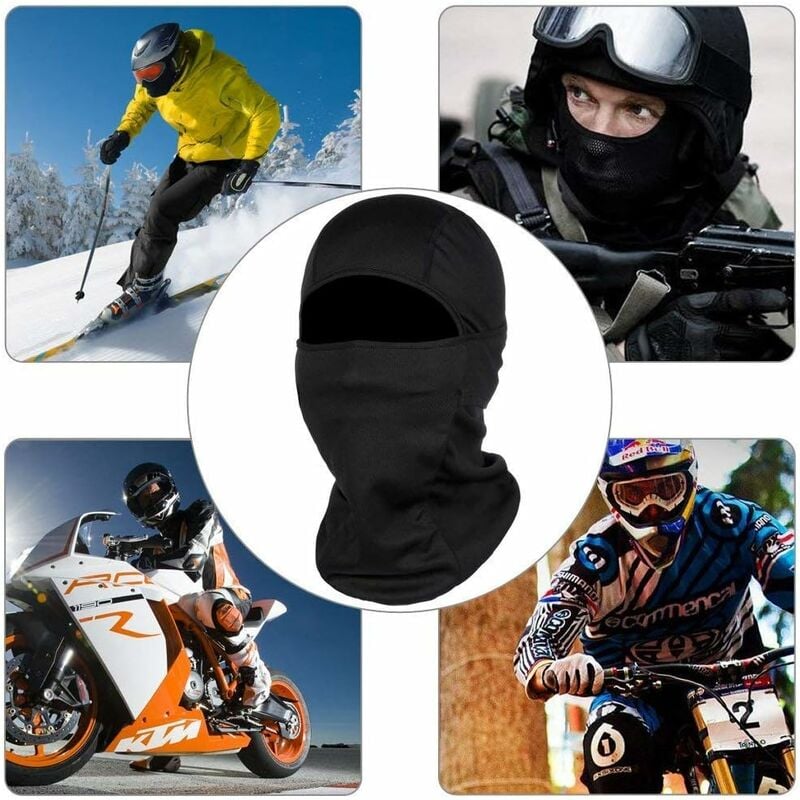 Balaclava Chapeau Cagoule Moto Masque En Non-tiss Multifonction Pour Temps  Froid Ski Outdoor Moto Montagne Camping Randonne Hiver (noir)