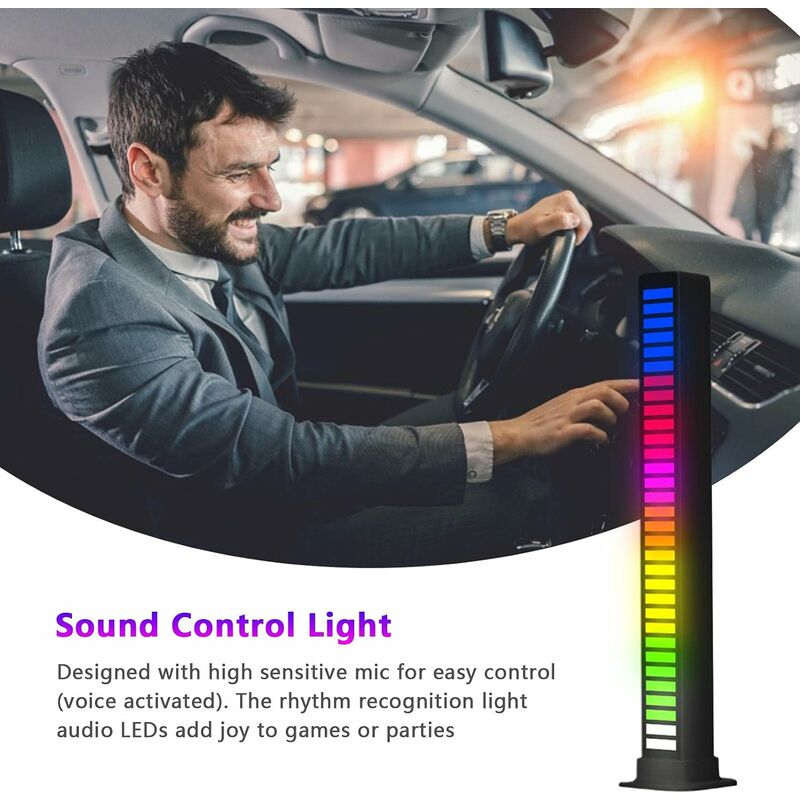 Barre lumineuse Led, Contrôle du son, Pickup Rhythm Light, Lumière de  contrôle automatique du son, Rgb Ambiance colorée Barre lumineuse Lumière  décorative (2 Pcs)