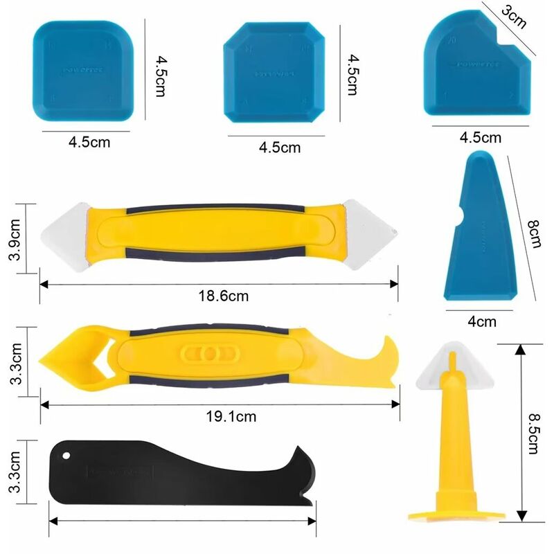 Bn-lisseur joint silicone outils de calfeutrage 16 stykker outil d'tanchit  kit coulis lissage grattoir rretrait scellant extracteur de calfeutre  finiti