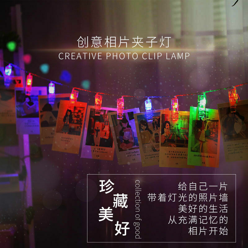 Guirlande lumineuse à clips photo 42 LED télécommande pinces