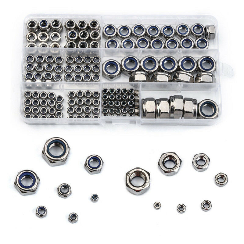 Kit d'écrou de rivet en acier au carbone 165pcs zingué, m3 m4 m5 m5 m8 m12  tête à tête plate noix de rivet à tête plate, kits d'assortiment de  capuchon d'insertion d'écrou