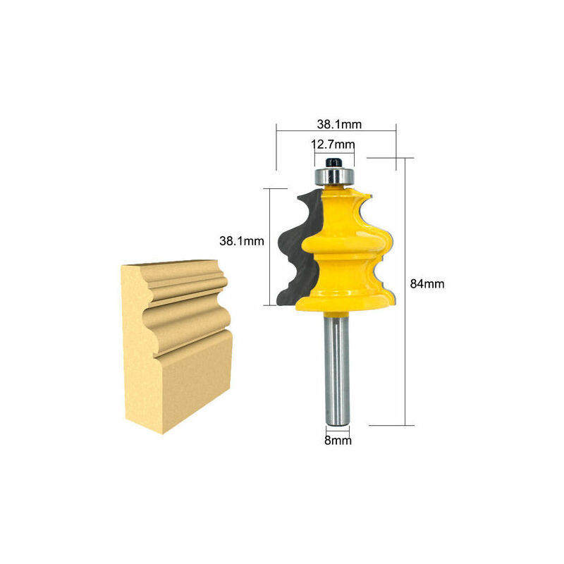 APLUS Lot de 3 Fraises à Défoncer pour Moulures Architecturales 8 mm, Mèche  de Routeur pour le Travail du Bois : : Bricolage