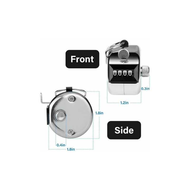 Compteur à cliquer 4 Chiffres - Compteur Manuel en métal - Clicker pour  Compter, marquer Le Golf 5.53