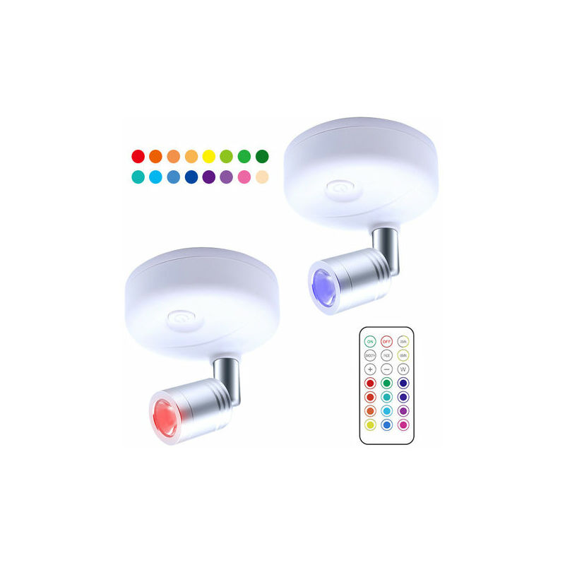 Lampe LED sans fil avec télécommande, spot alimenté par piles, éclairage  d'œuvres d'art, spot intérieur, lumière autocollante pour peintures