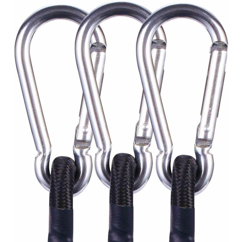 Mousqueton élastique pour extérieur, corde élastique réglable de 8 mm avec  mousqueton – Corde élastique pour l'extérieur, le camping, les bagages, le  porte-vélo (60cm)