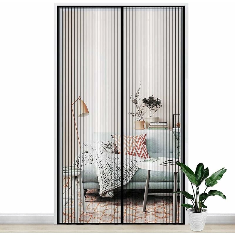 Fenêtre D'écran Magnétique 50 x 100 cm Auto-Adhésif Rideau en Maille,  Rideau Magnétique pour portes Installation Facile Sans Outils pour Tout  Type de