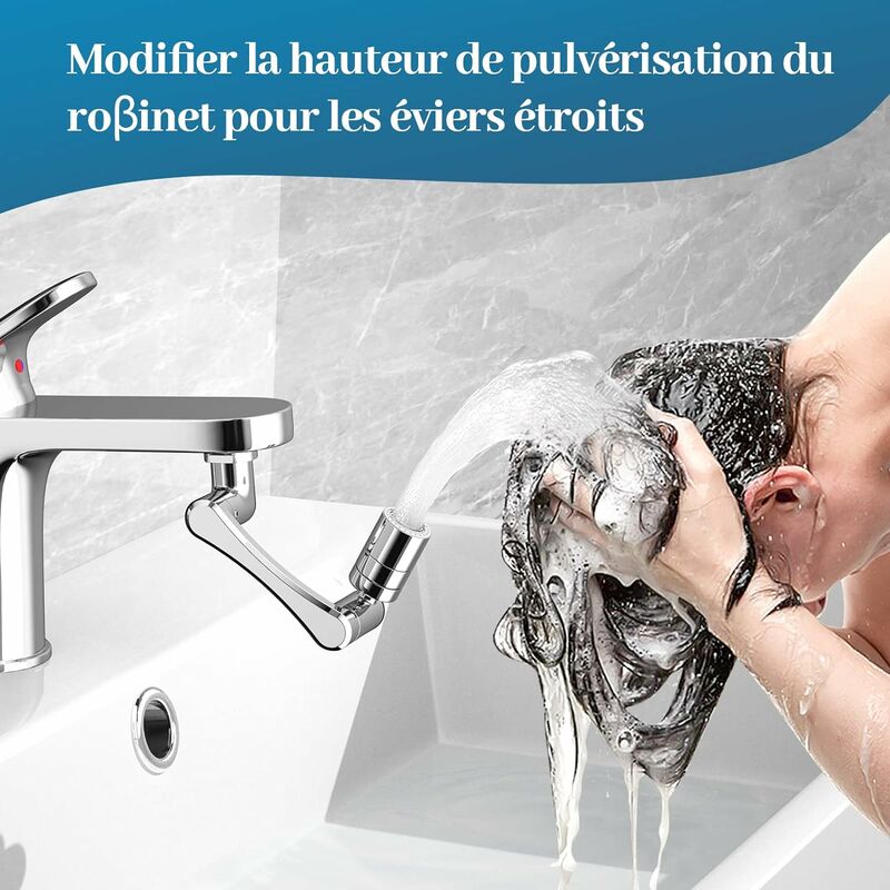 1440 ° robinet pivotant aérateur robinet fixation du robinet débit à bulles  en laiton M22/M20/M24