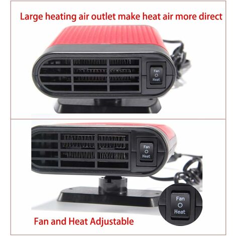 Réchauffeur portatif de ventilateur de voiture d'hiver, dégivreur de  pare-brise de voiture 12V 150W 2 en 1 fonction de chauffag A28