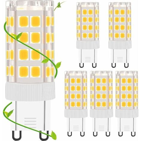 Ampoule LED G9,Damtong 5W Blanc Chaud 3000K Lampe LED G9,Equivalent 50W  Halogène Lumière,Économie