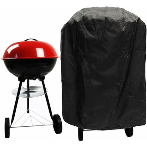 Housse de protection pour Barbecue, couverture de protection pour BBQ d' extérieur, étanche à la poussière, robuste, ronde, noire, contre la pluie