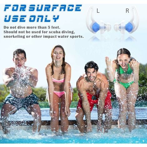 Bouchons d'oreille de natation pour adultes, 3 paires de bouchons d'oreilles  de natation réutilisables en silicone imperméable pour la douche de plongée  de surf