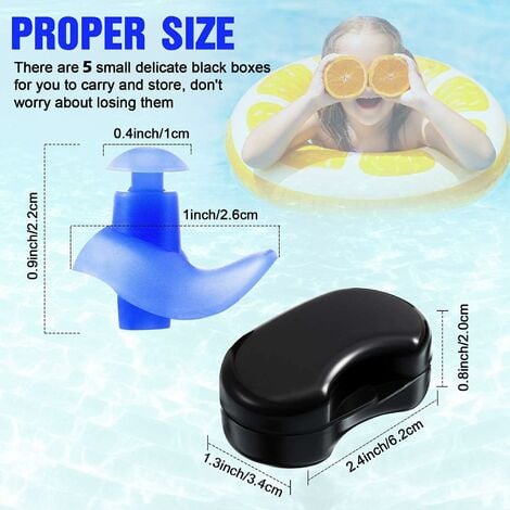 Bouchons d'oreille de natation pour adultes, 3 paires de bouchons d'oreilles  de natation réutilisables en silicone imperméable pour la douche de plongée  de surf