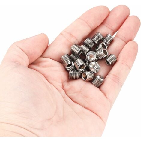 200 Pièces Vis Sans Tête en Acier Inox, M3 M4 M5 M6 M8 Vis à Métaux, Assortiment Kit de Fixations Vis Pointeau