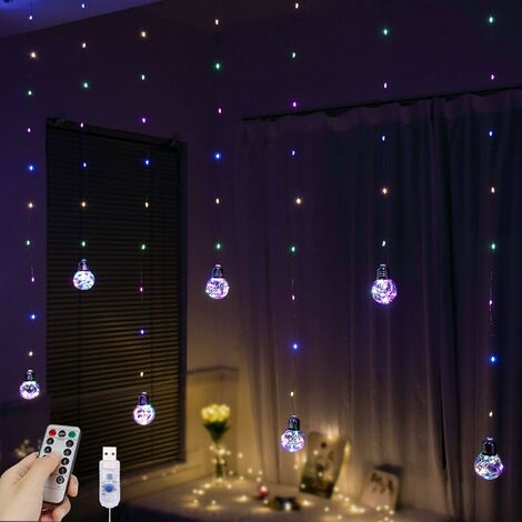 Télécommande fée guirlande lumières plume rideau lumière décoration maison  cuivre LED guirlande scintillement alimenté par batterie