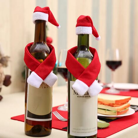 Ensemble de bouchons de bouteilles de vin de Noël en non-tissé
