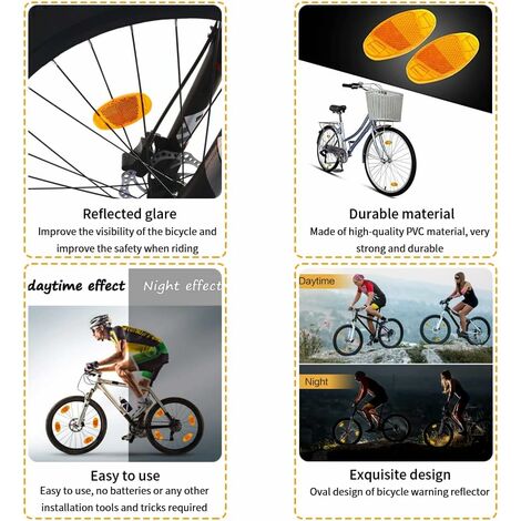 Réflecteurs pour Rayon Vélo, 12 Pièces Catadioptre Velo, Vélo Route  Réflecteurs, Catadioptre VTT pour Accessoire de