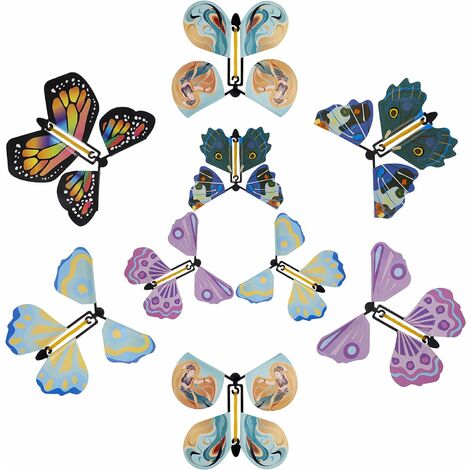 Papillon Volant, 15 Pièces Créatif Papillon Magique Ensemble de Jouets  élastique Papillon Accessoires Magiques pour Une Grande Surprise Cartes de  Remerciement Cartes de Noël Cadeaux (Couleur aléatoire