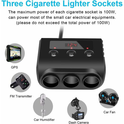 Convertisseur USB A mâle vers prise allume-cigare femelle 12 V, port USB  pour GPS Dashcam : : High-Tech