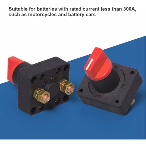 Commutateur de Batterie 300A Interrupteur de Coupure de Courant Isolateur  Rotatif Universel Déconnecter Battery Switch pour