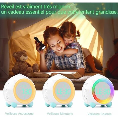 Stitch Réveil numérique avec température - Grande veilleuse LED - Réveil  intelligent avec câble de charge - Pour filles, enfants, adolescents -  Cadeau