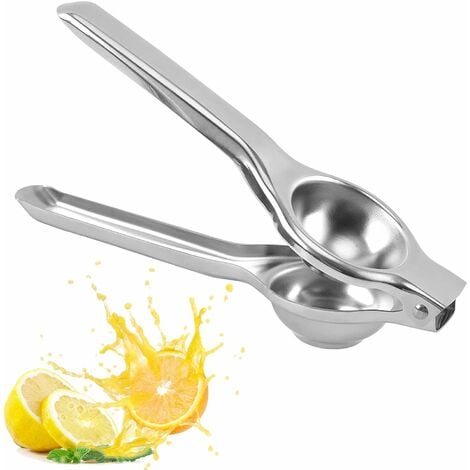 Presse agrumes Presse citron manuel incassable en acier inoxydable 18/10  (sans bisphénol A), pour un maximum de jus, passe au lave-vaiselle (Acier  inox)，