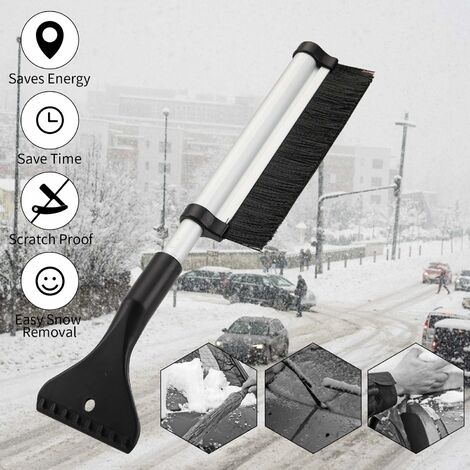 Kit de brosses à neige pour voiture 3 en 1, grattoir à glace rétractable en  acier