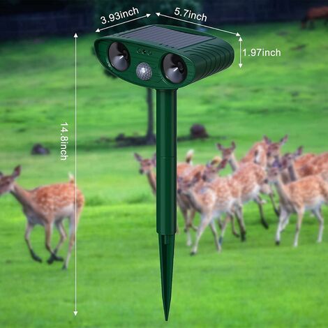 Repulsif Chat Exterieur, Répulsif Chat Ultrason, Repulsif Chat Solaire,  Waterproof Device for Farm, Garden, Yard, Dogs