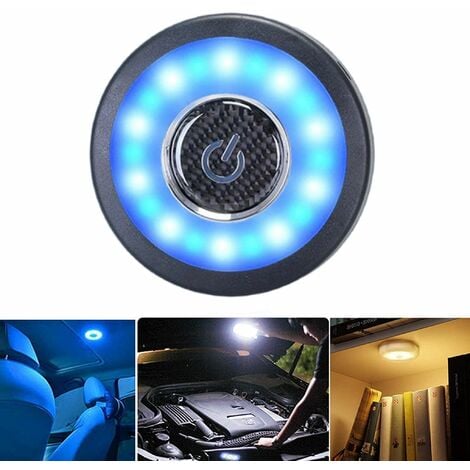 Lampe de nuit de voiture LED lampe de coffre 3 color lampe de plafond  magnétiquement gradation USB rechargeable remorque murale de voiture