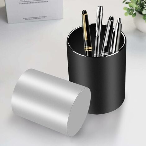 Porte-stylo en métal rond en aluminium, porte-stylo de bureau, boîte de  rangement pour